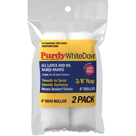 Pinpoint 140606042 4 x 0.38 in. White Dove Mini Roller Cover - White - 4 in., 2PK PI3565758
